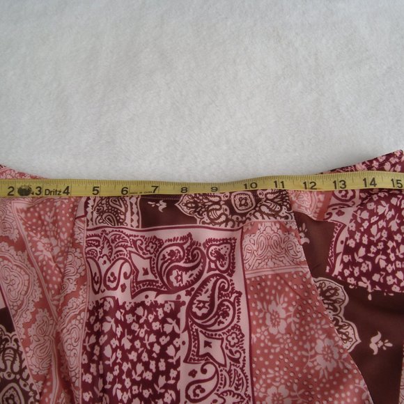 Speechless Handkerchief Skirt Lace Hem Elastic Pull On Waist Pink Brown sz M - Picture 6 of 7